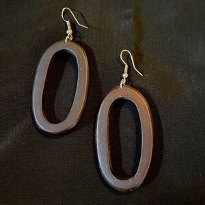 Boho Wood Oval earrings